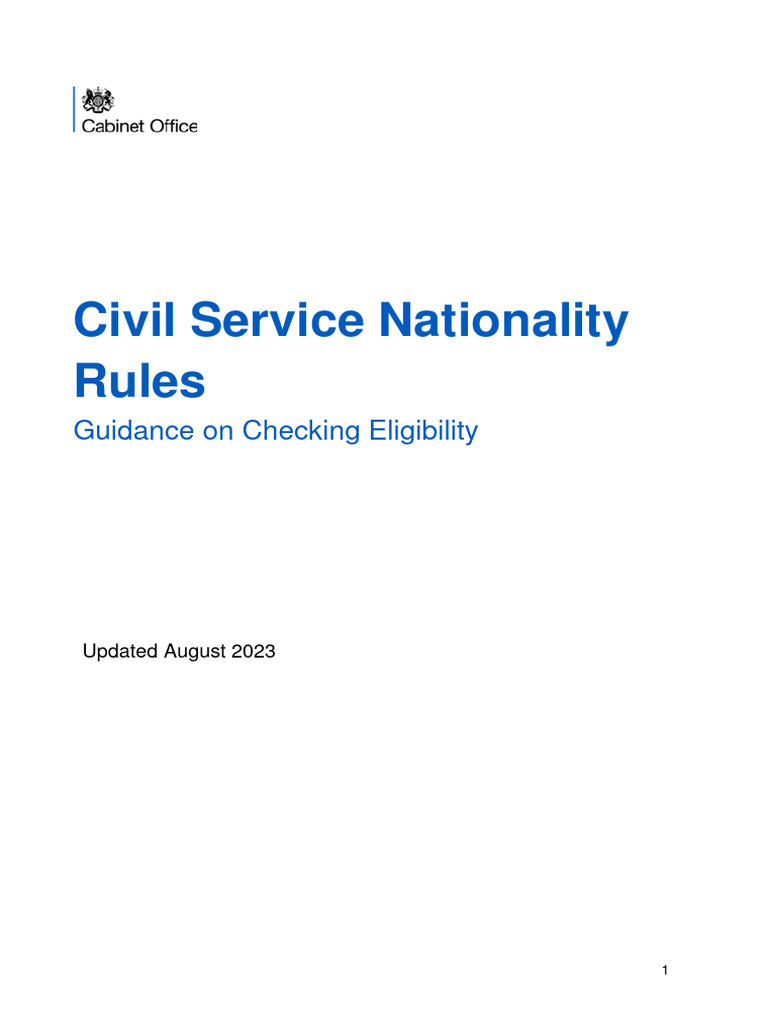 Civil Service Nationality Rules Guidance On Checking Eligibility1