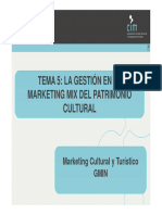 Tema 5. La Gestión en El Marketing Mix Del Patrimonio Cultural
