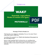 What Is Wakf in Muslim Law