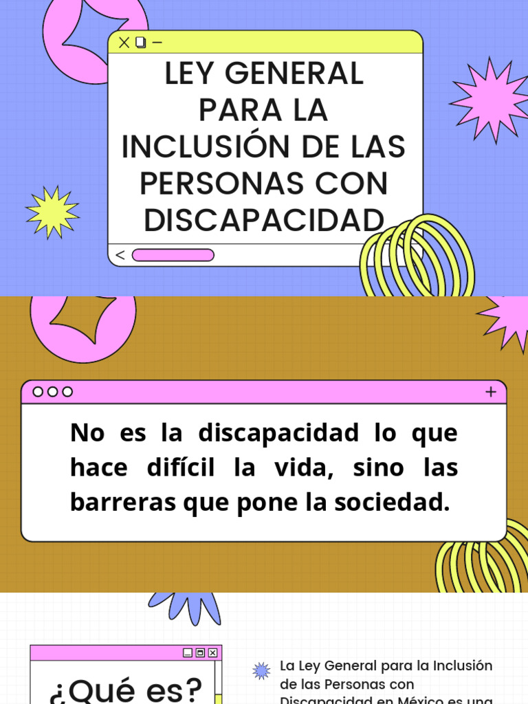 Ley General para La Inclusión. Presentación. | PDF | Invalidez ...