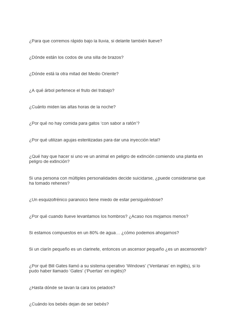 Preguntas Chuscas | PDF