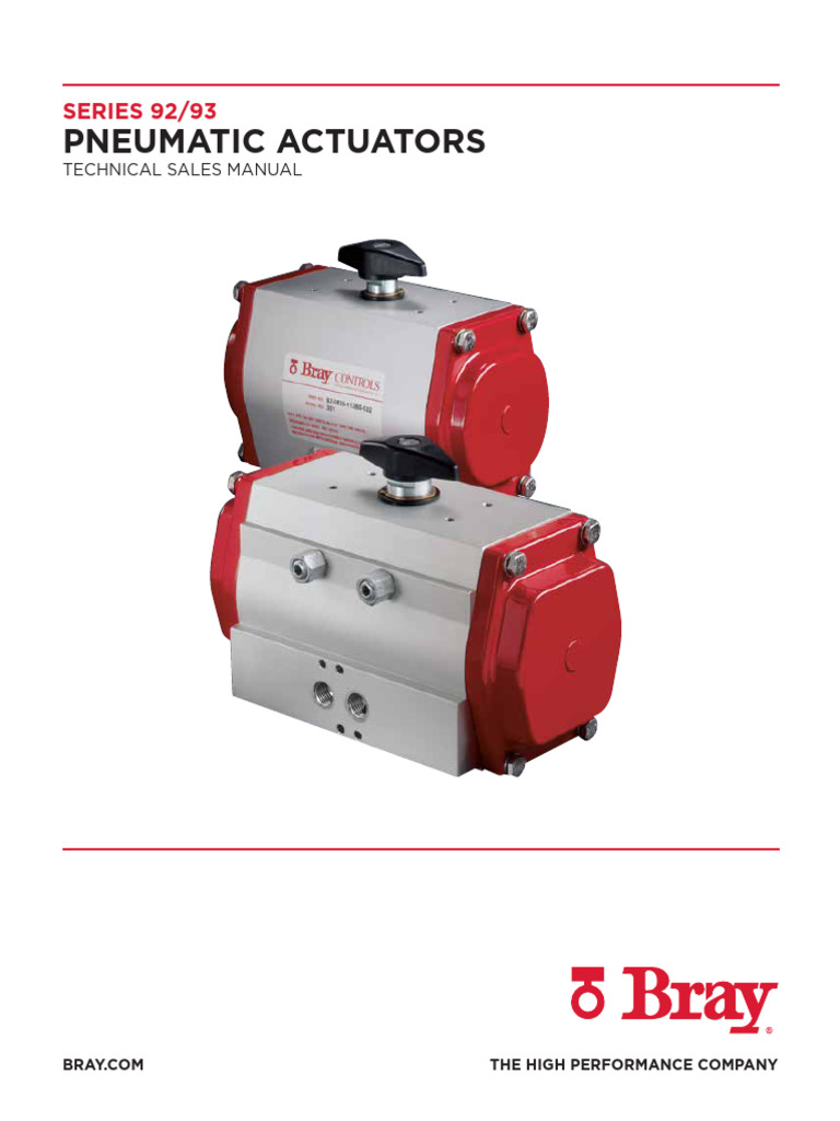 Bray Series 92/93 Actuator Manual | PDF | Actuator | Screw