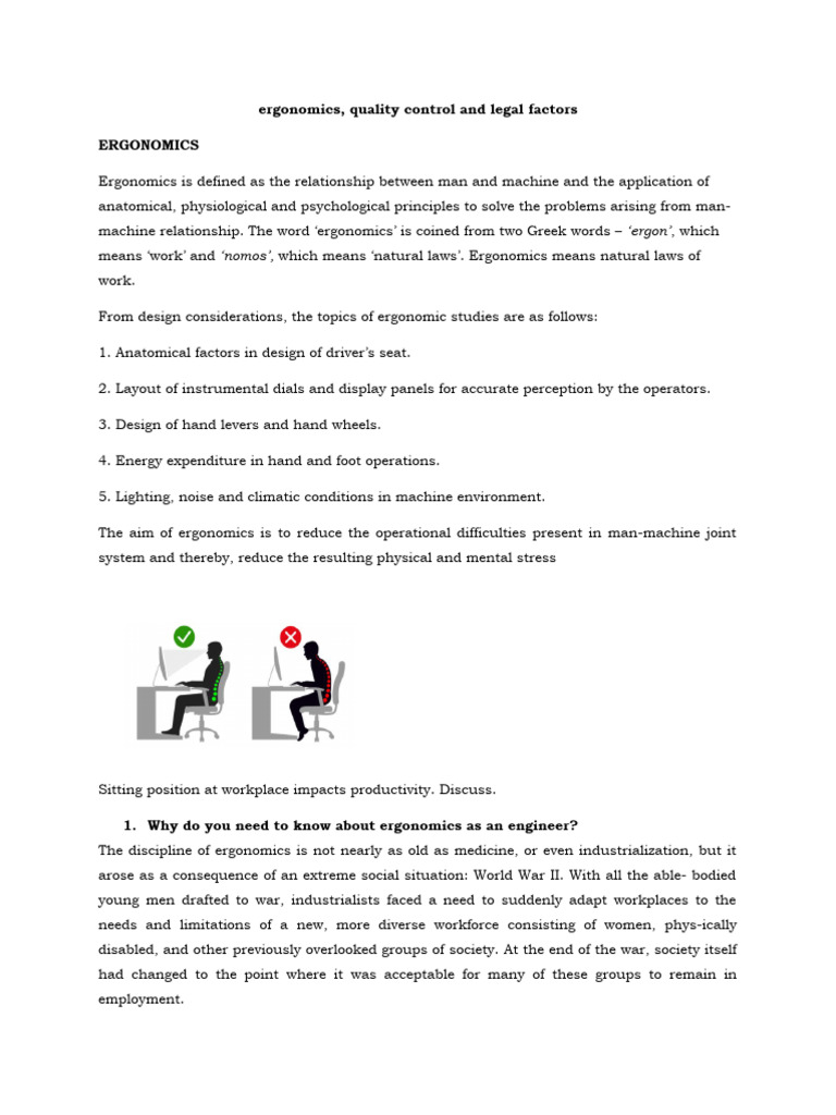 Ergonomics | PDF | Human Factors And Ergonomics | Occupational Safety ...