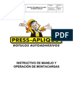 Instructivo de Manejo de Montacargas