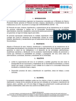 Ev-Sst-Pt-01 Protocolo de Aseo, Limpieza, Desinfeccion y Mantenimiento de Las Instalaciones