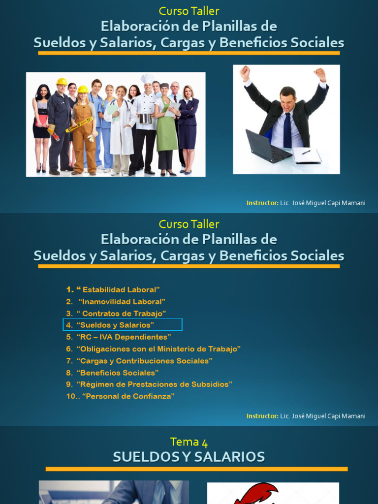 Curso de Planillas de Sueldos y Salarios | PDF | Salario | Derecho laboral