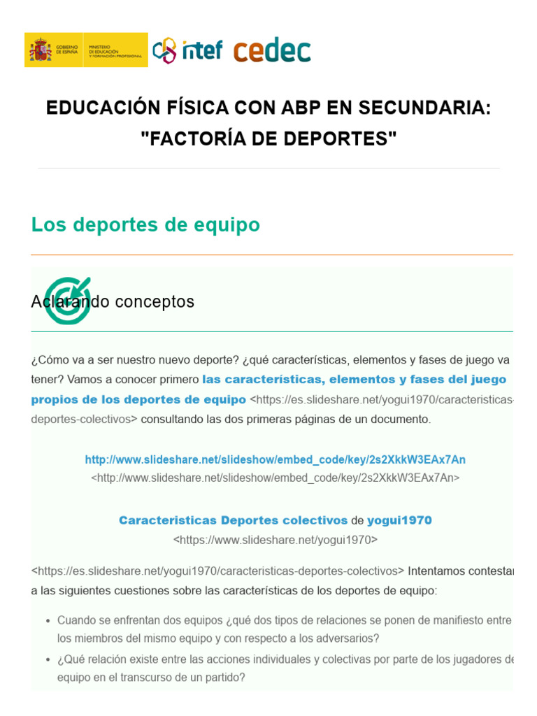 Deportes de Equipo en Secundaria | PDF | Deportes | Aprendizaje
