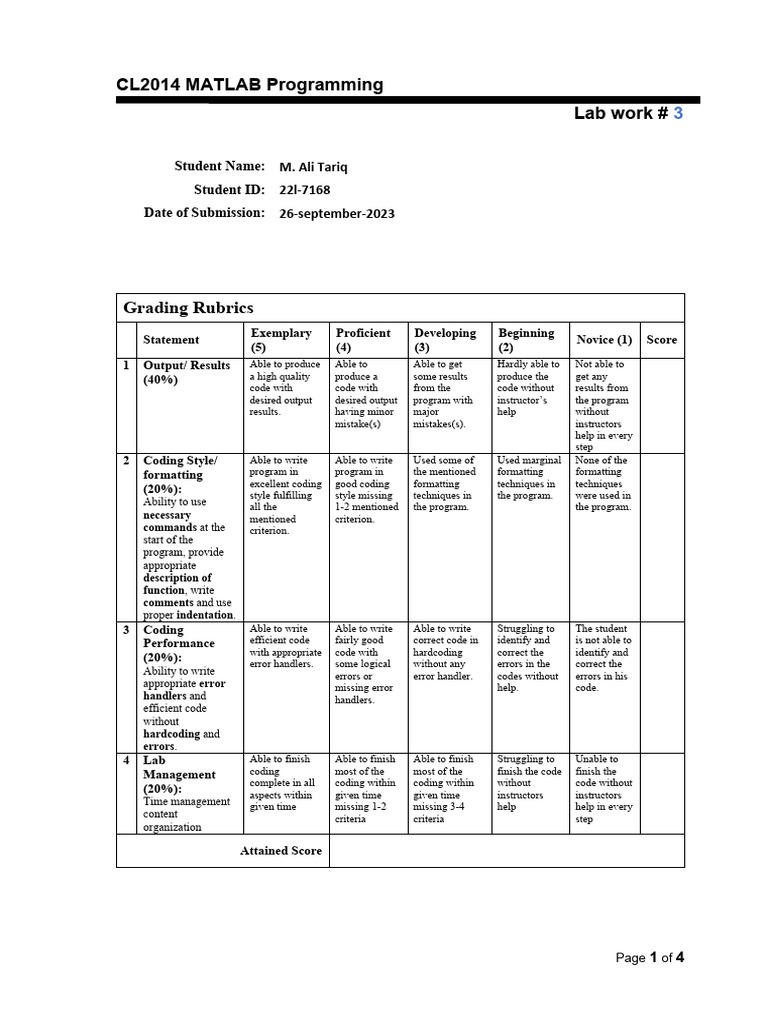 CL2014 MATLAB Programming Lab Work PDF Body Mass Index Human Size