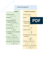 Formulario de Progresiones Geométricas y Aritméticas