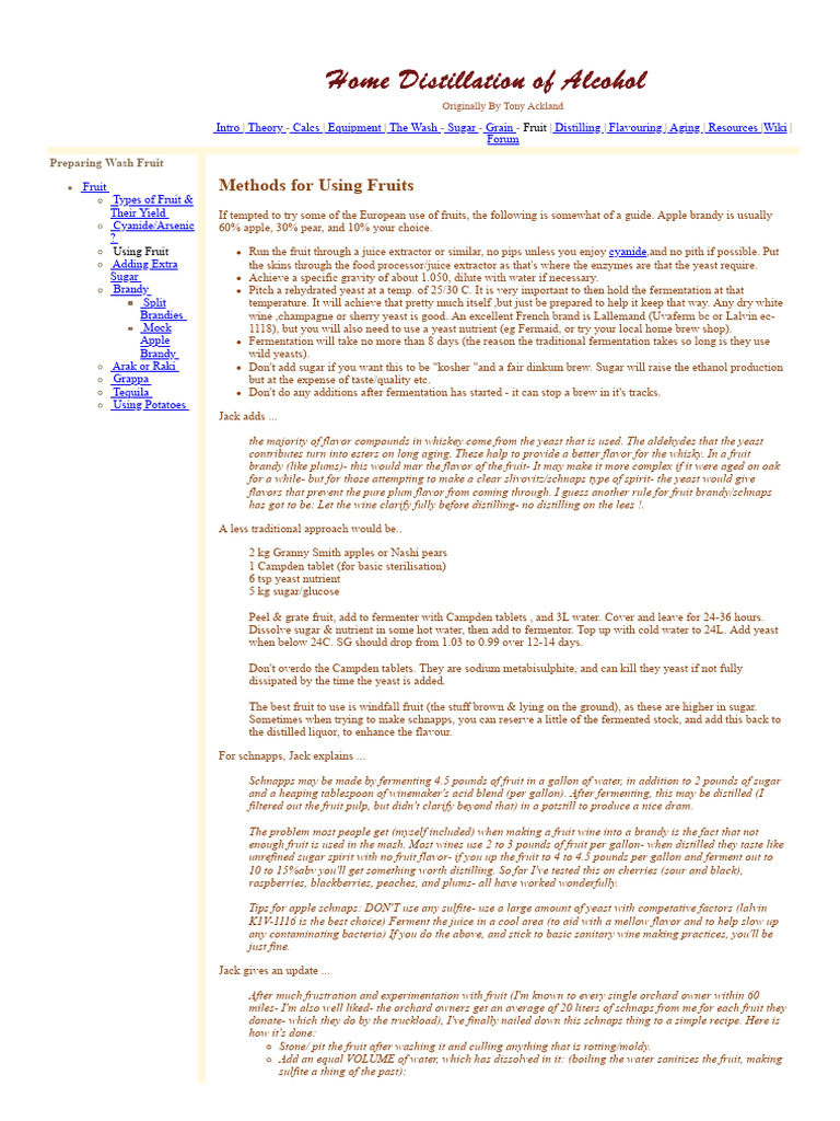 Home Distillation of Fruit Alcohol PDF Cider Brandy