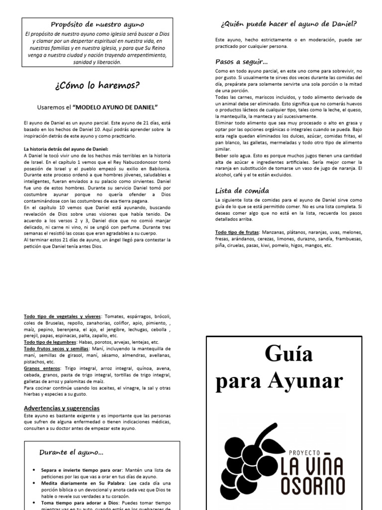 Guia Para El Ayuno De Daniel Pdf Rápido Alimentos