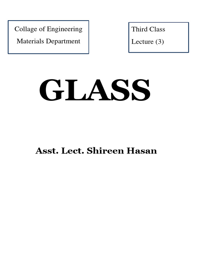 Glass Processing Pdf Glasses Silicon Dioxide