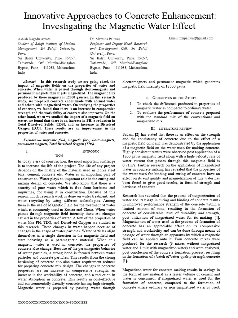 Effect of Water On Performance of Concrete1 PDF Concrete