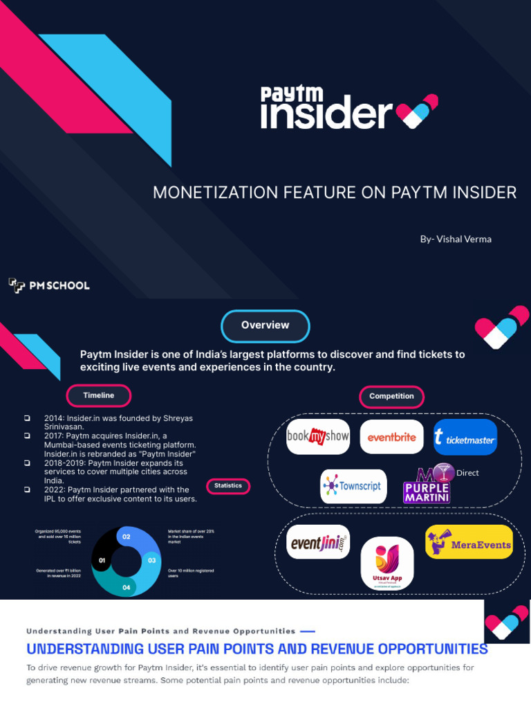 Monetization Feature On Paytm Insider: By-Vishal Verma | PDF | Human ...