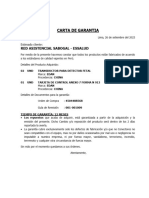 Carta de Garantia Transductor y Tarjeta