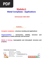 Chemistry Module 2 Application If Metal Complexes