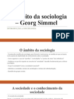 O Âmbito Da Sociologia. Georg Simmel.
