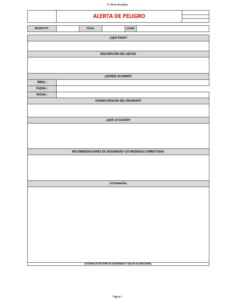 Formato Alerta de Incidente | PDF