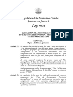 Ley 9841 - Regulacion de Usos Del Suelo en Area Metropolitana de Cordoba2
