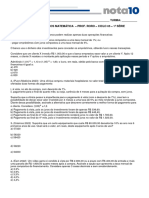 Lista de Exercícios Matemática - Prof. Roro - Ciclo 05 - 1 Série