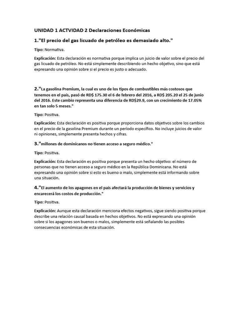Tipos de Declaraciones Económicas | PDF | Finanzas y dinero