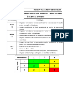 Levantamento de Aspectos e Impactos - Patio