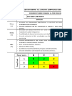 Levantamento de Aspectos e Impactos - Manutenção de MHEs