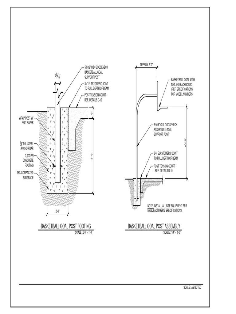 Basketball Goal Post Installation Guide | PDF | Civil Engineering ...