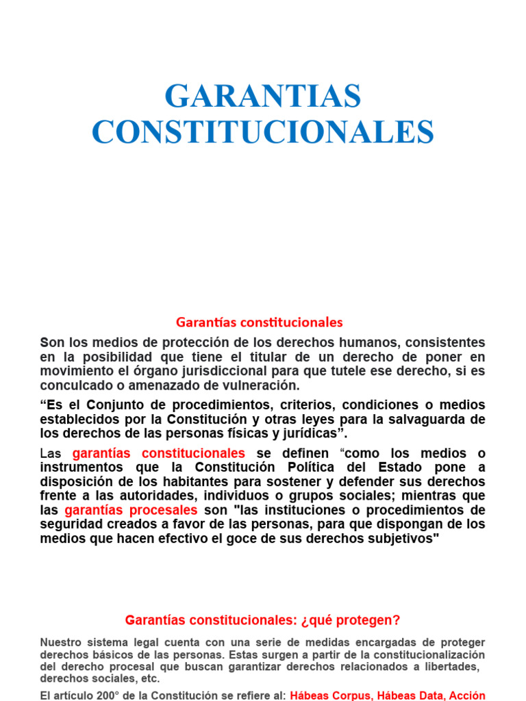 Garantias Constitucionales | PDF | Habeas corpus | Derecho Constitucional