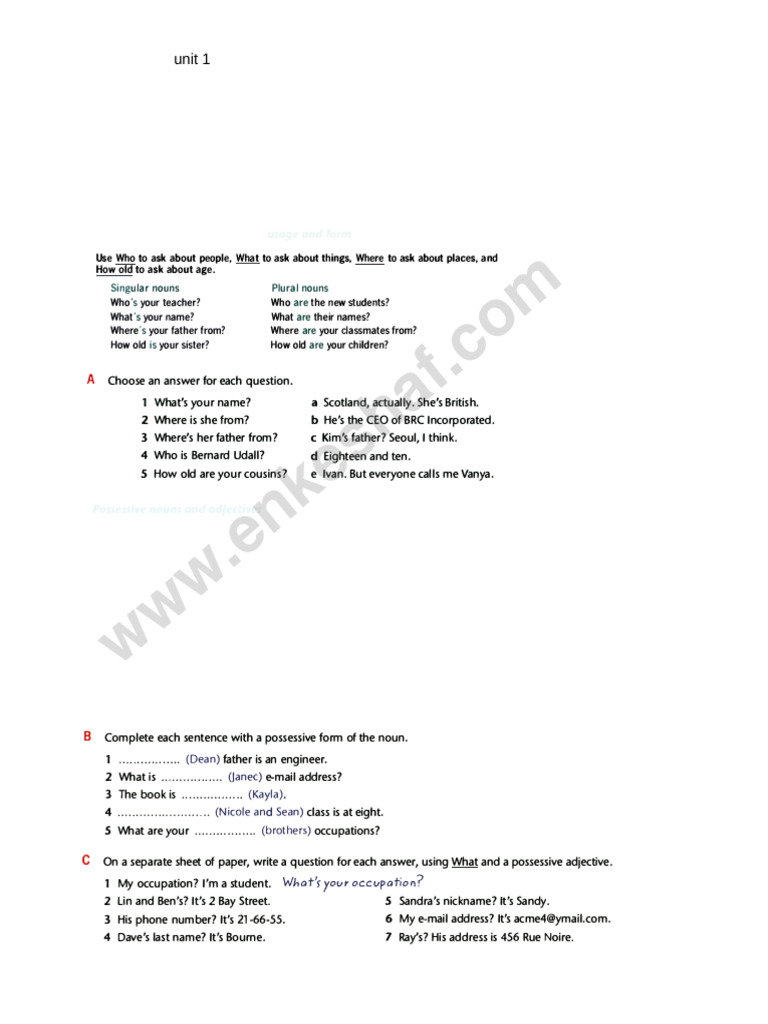 Top Notch 1 A Unit 12 Watermarked PDF Linguistics Linguistic