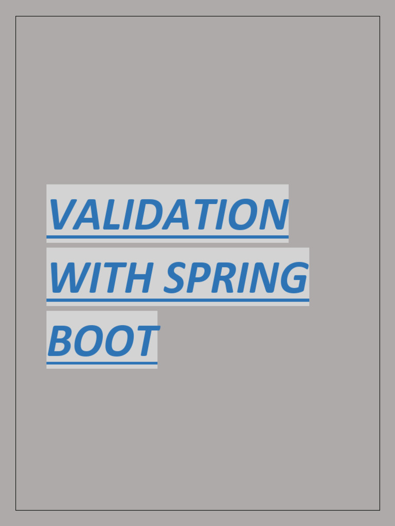 Spring Validation PDF