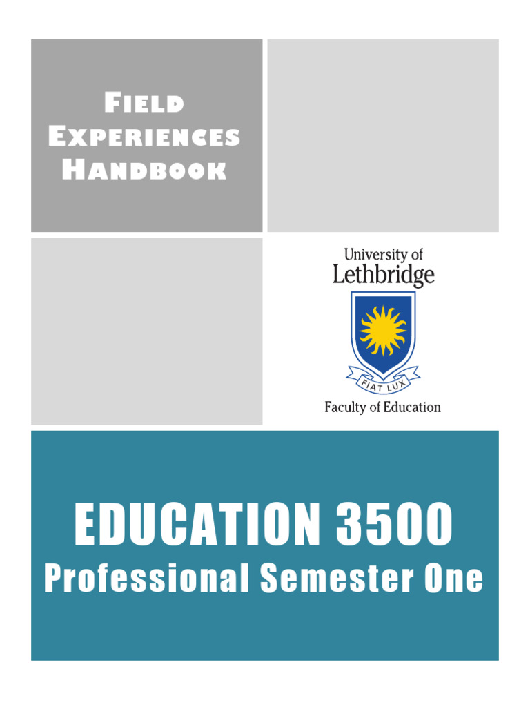 Field Experiences Handbook Fall 2023 PDF Teachers Educational