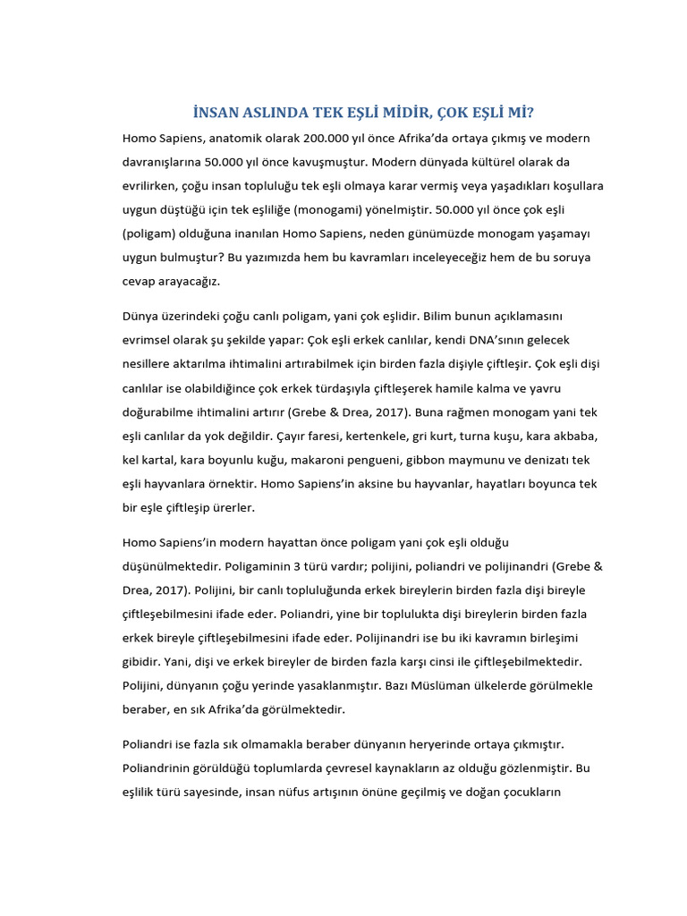 Insan Aslinda Tek Esli Midir Cok
