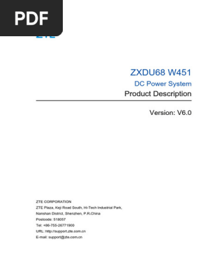 ZXDU68 W451 (V6.0) DC Power System Product Description | PDF