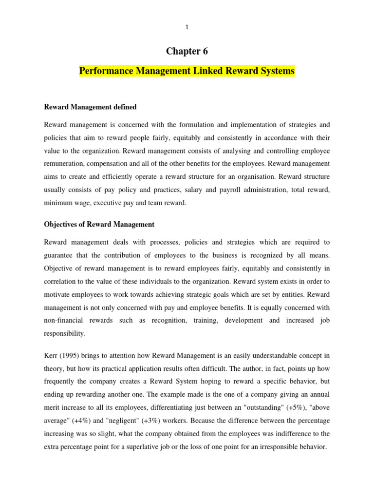 Performance Management Reward Systems | PDF | Business | Economies