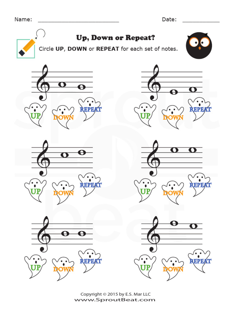 HALL32 Music Worksheet Lines and Spaces PDF
