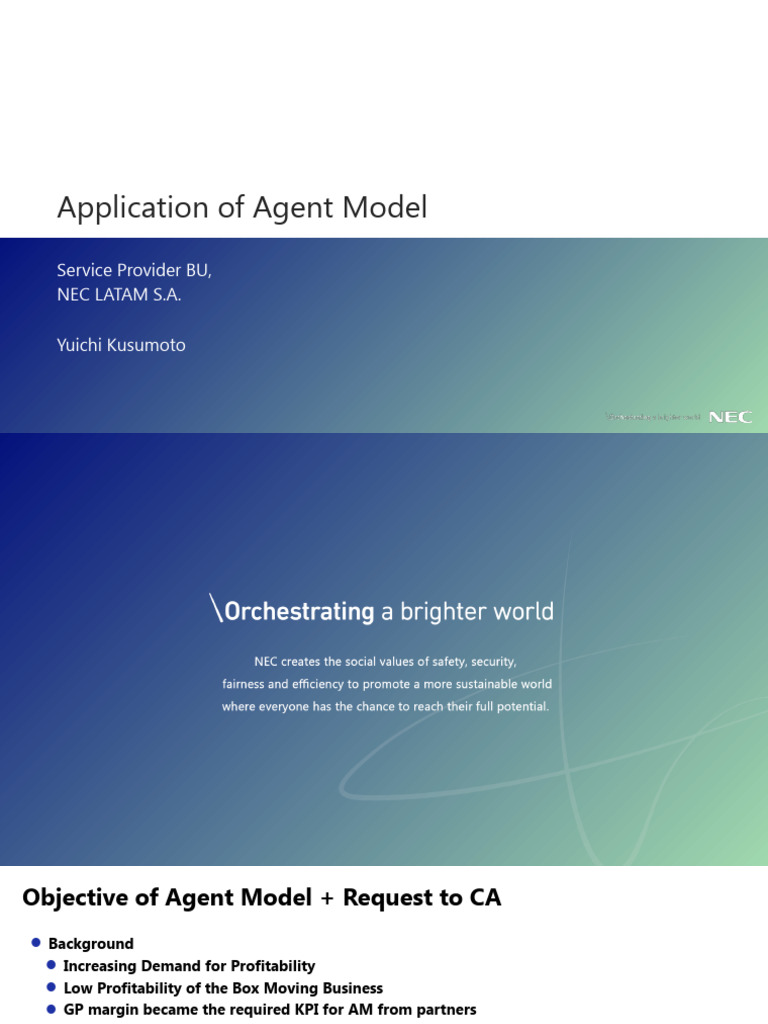 Criteria To Apply Agent Model To Opportunity PDF Customer Private Law