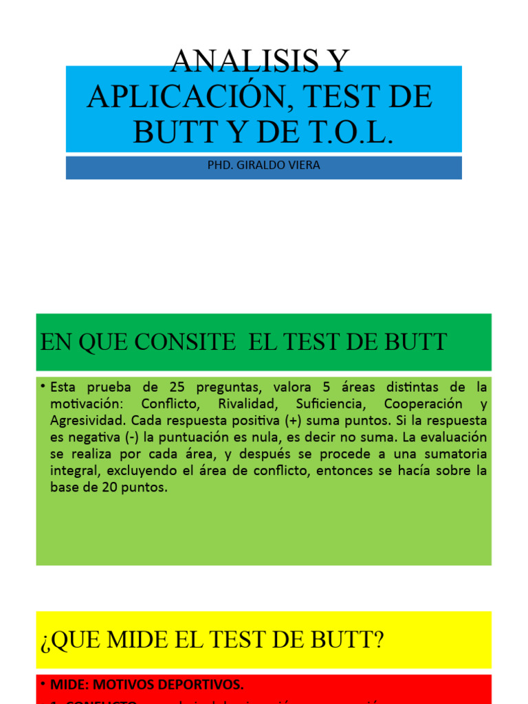 Análisis de Tests Butt y T.O.L. | PDF | Ciencias del comportamiento ...