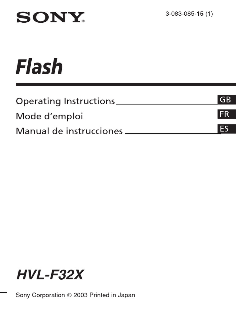 Sony Flash Manual PDF Flash (Photography) Camera