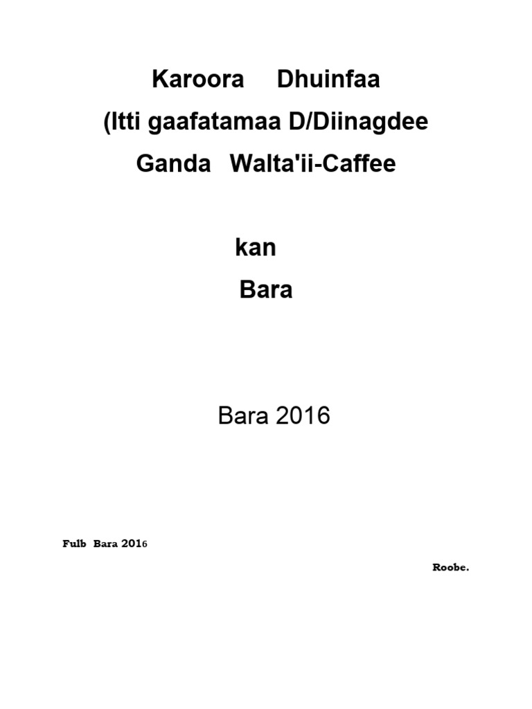 KAROORA bULCHA | PDF