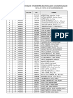 Relación Oficial de Estudiantes Matriculados Según Nómina Oficial de Matrícula