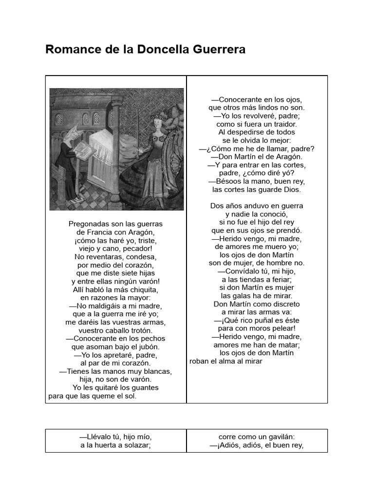 Romance de la Doncella Guerrera | PDF