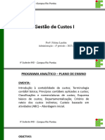 Apresentao - PROGRAMA ANALTICO - GESTO DE CUSTROS I - 2023