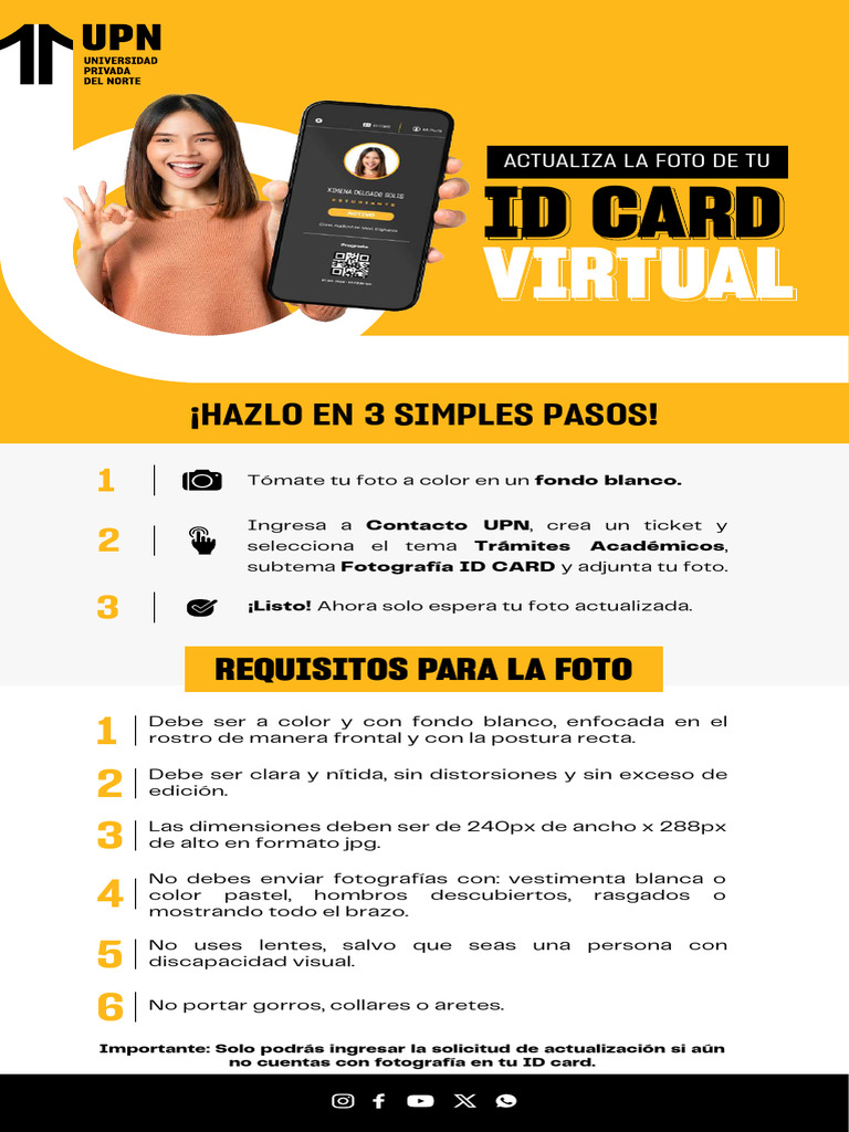 Actualiza tu foto en ID Card UPN | PDF