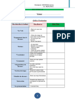 Grille D'évaluation de L'expression Orale