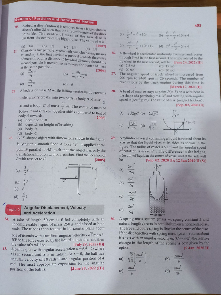 Rotational Motion Questions | PDF