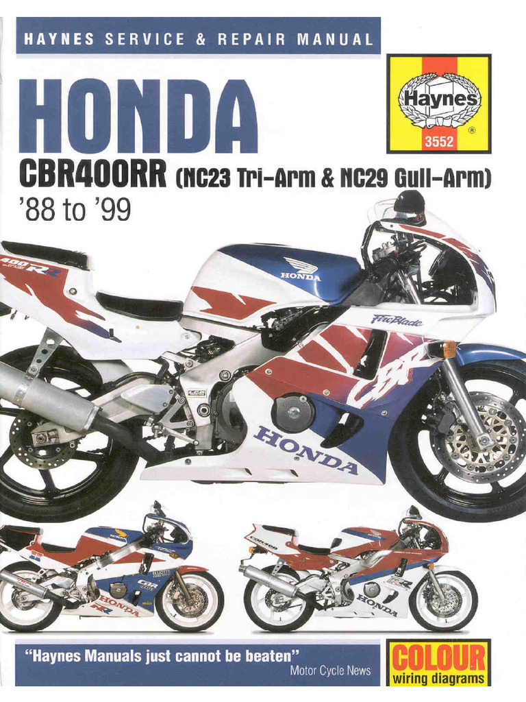 Workshopmanual-Cbr400 Haynes 1988 - 1999-26032019-1337 | PDF