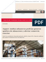 Asppor: Multas Aduaneras Podrían Generar Quiebra de Almacenes y Afectar Comercio Exterior