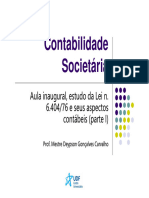 UTF-8''Aula - PARTE I - Aula Inaugural, Estudo Da Lei N. 6.404 e Seus Aspectos Contábeis