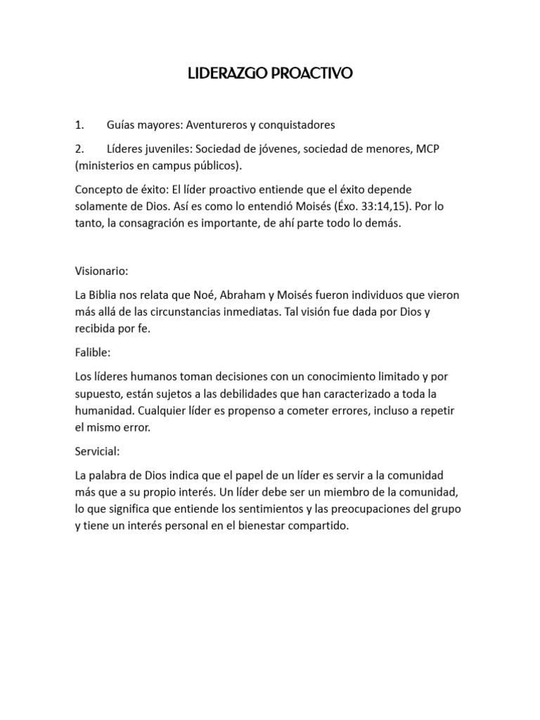 Liderazgo Proactivo. | PDF | Crecimiento personal y profesional ...